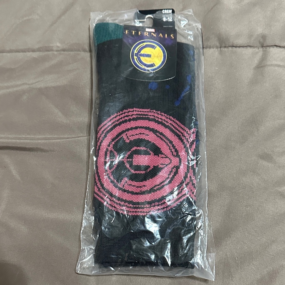Marvel Eternals Black and Gold Crew Socks